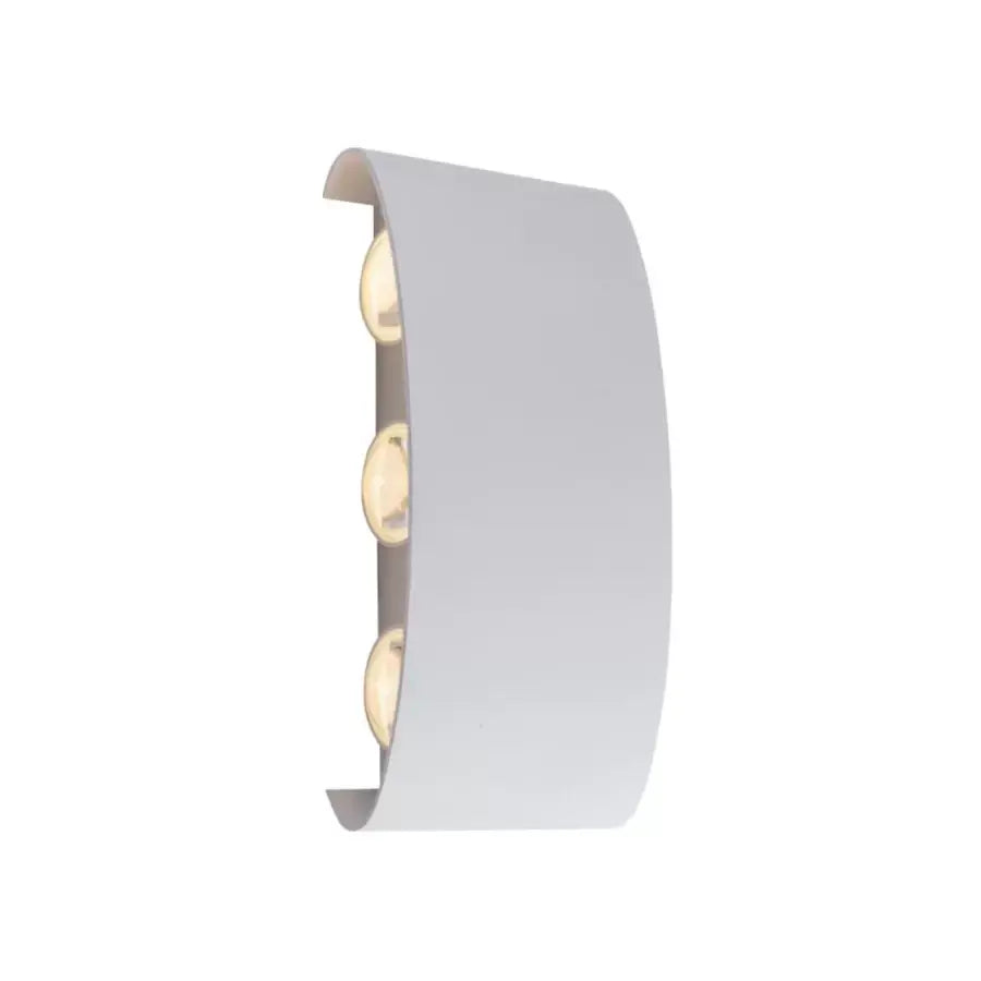 Fantas Outdoor and Indoor LED Wall Lamp, 6 Sources x 1W, IP65, Metallic, White, 3000K