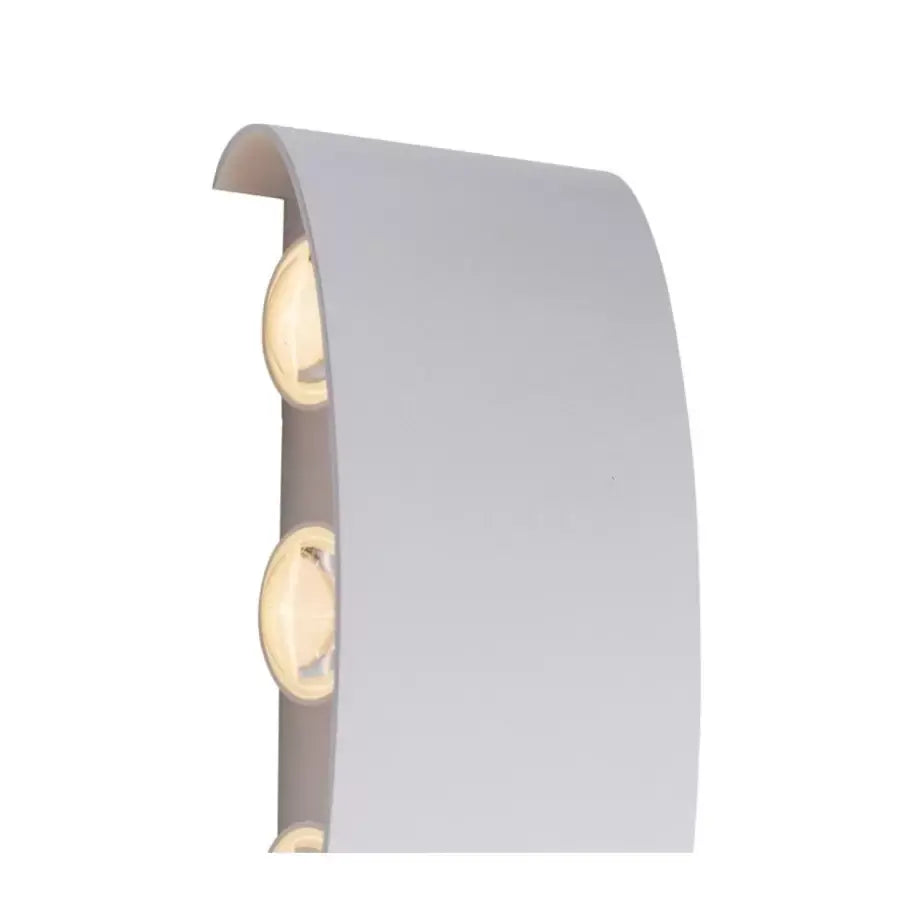 Fantas Outdoor and Indoor LED Wall Lamp, 6 Sources x 1W, IP65, Metallic, White, 3000K