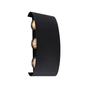 Fantas Outdoor and Indoor LED Wall Lamp, 6 Sources x 1W, IP65, Metallic, Black, 3000K