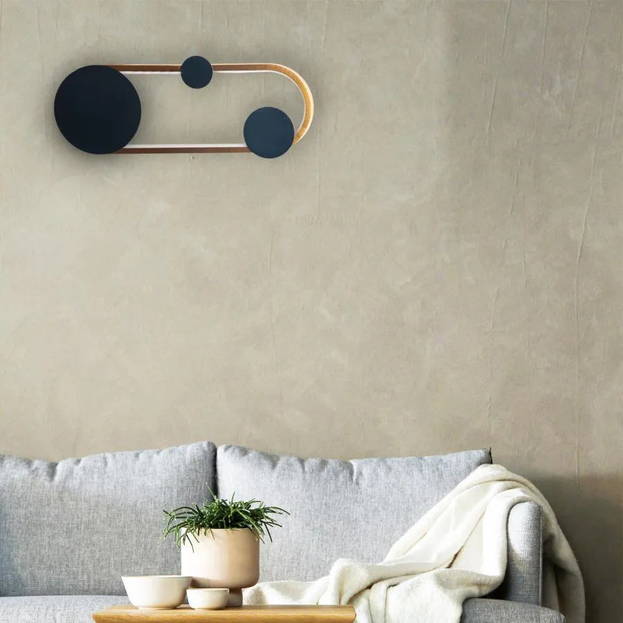 Gruvix LED Wall Lamp, 26W, Gold with Black, Cold/Warm/Neutral Light