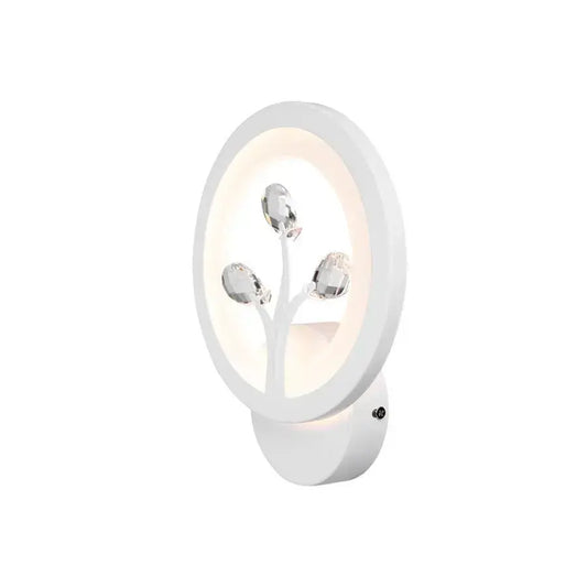 DAISY LED Wall Lamp, 13W, Cold/Warm/Neutral Light, White with Crystal