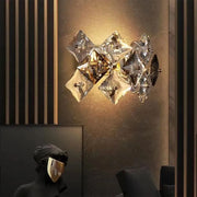 Wall Lamp Yasmina 2*E14, Metal and Crystal, Silver
