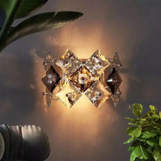 Wall Lamp Yasmina 2*E14, Metal and Crystal, Silver