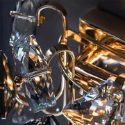 Wall Lamp Yasmina 2*E14, Metal and Crystal, Silver