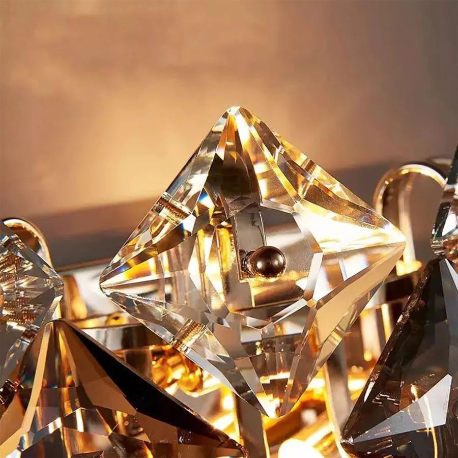 Wall Lamp Yasmina 2*E14, Metal and Crystal, Silver