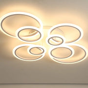 LED chandelier with remote control BETTY 130W, 8 Circles, Cold/Warm/Neutral light, Dimmable, White