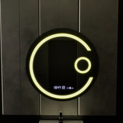 LED Round Mirror, 60cm, Visio MotionGlow Marcello, Demister System, Clock & Thermometer, Cosmetic Magnifier, Dimmable
