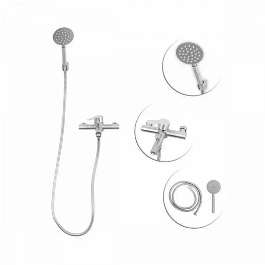 Bathroom Faucet with Shower Head, SUS304 Stainless Steel, Satin Finish, LY010