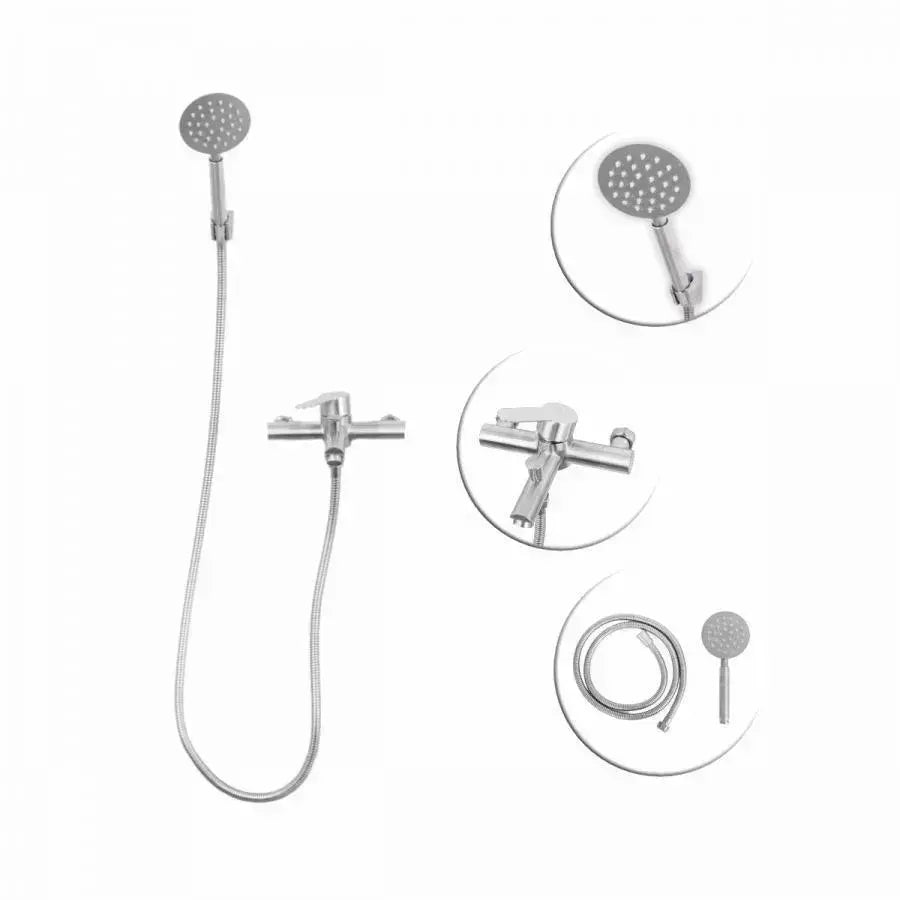 Bathroom Faucet with Shower Head, SUS304 Stainless Steel, Satin Finish, LY010