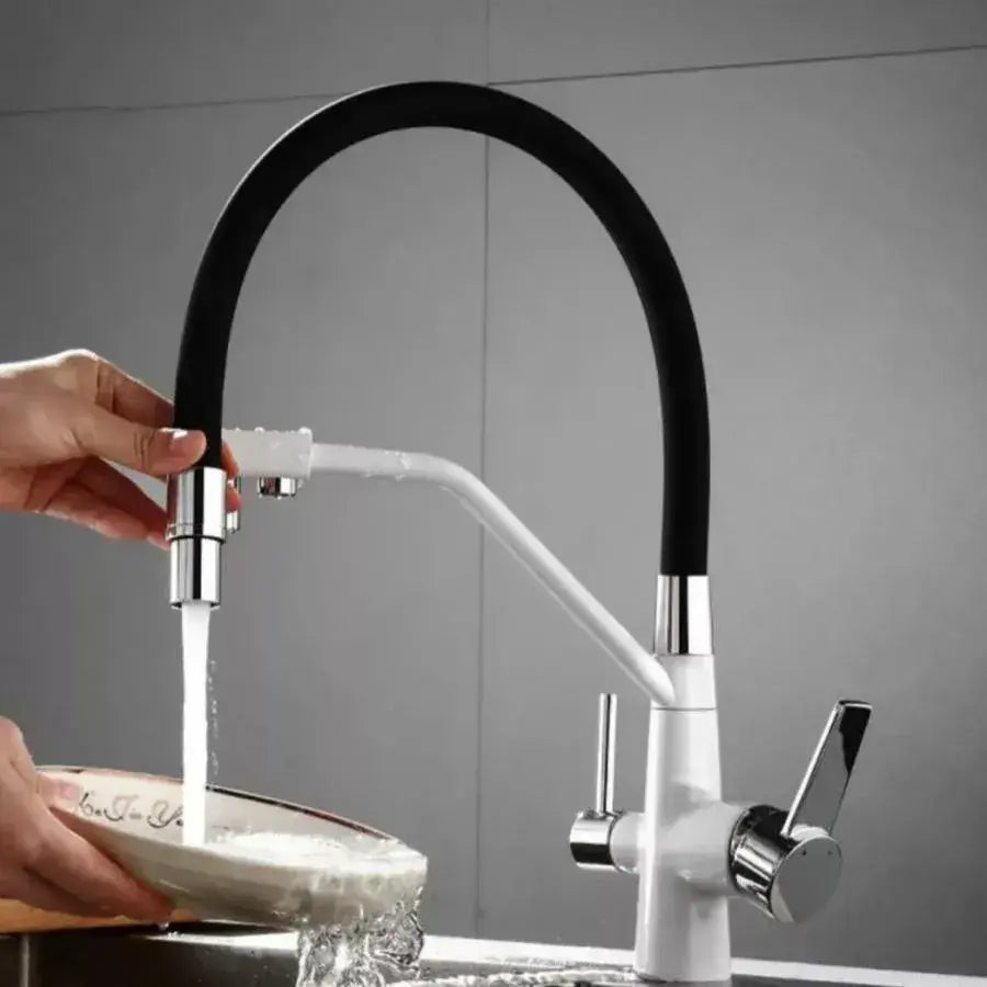 Kitchen Faucet, Sanitary Brass, White, OD/2072