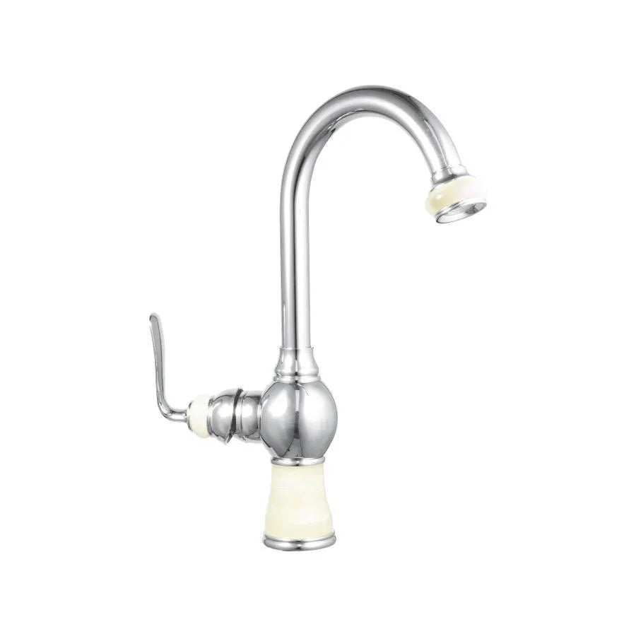 Kitchen Faucet, Sanitary Brass, Chrome with Imitation Jade, WZY/308