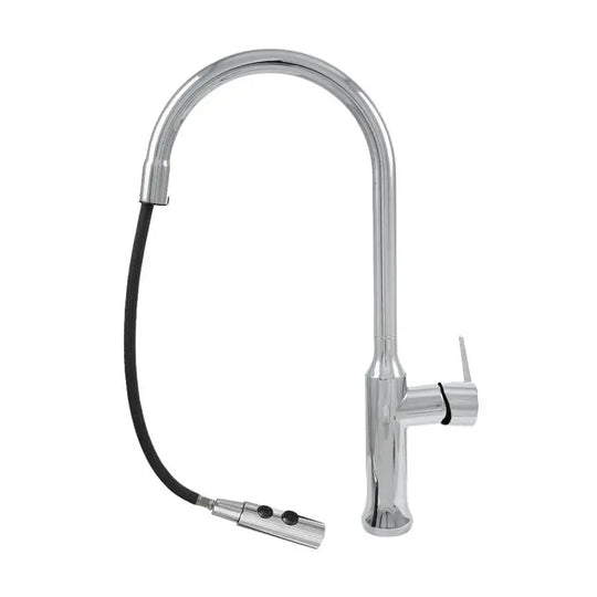 Kitchen Faucet with Extractable Shower Brass Sanitary Silver CF/1035/C Kitchen Faucets Default Title Alessandro Design