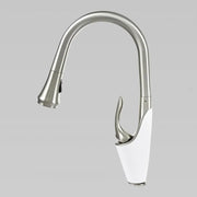 Kitchen Faucet with Pull-out Spray, Sanitary Brass, Chrome, W054