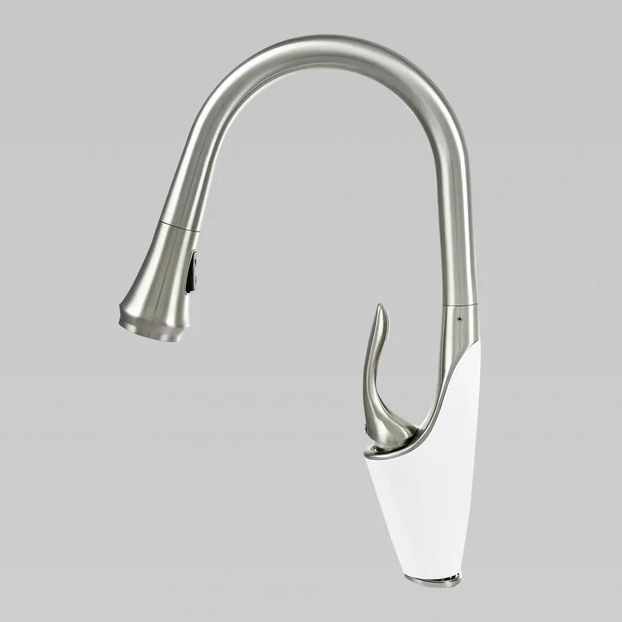 Kitchen Faucet with Pull-out Spray, Sanitary Brass, Chrome, W054