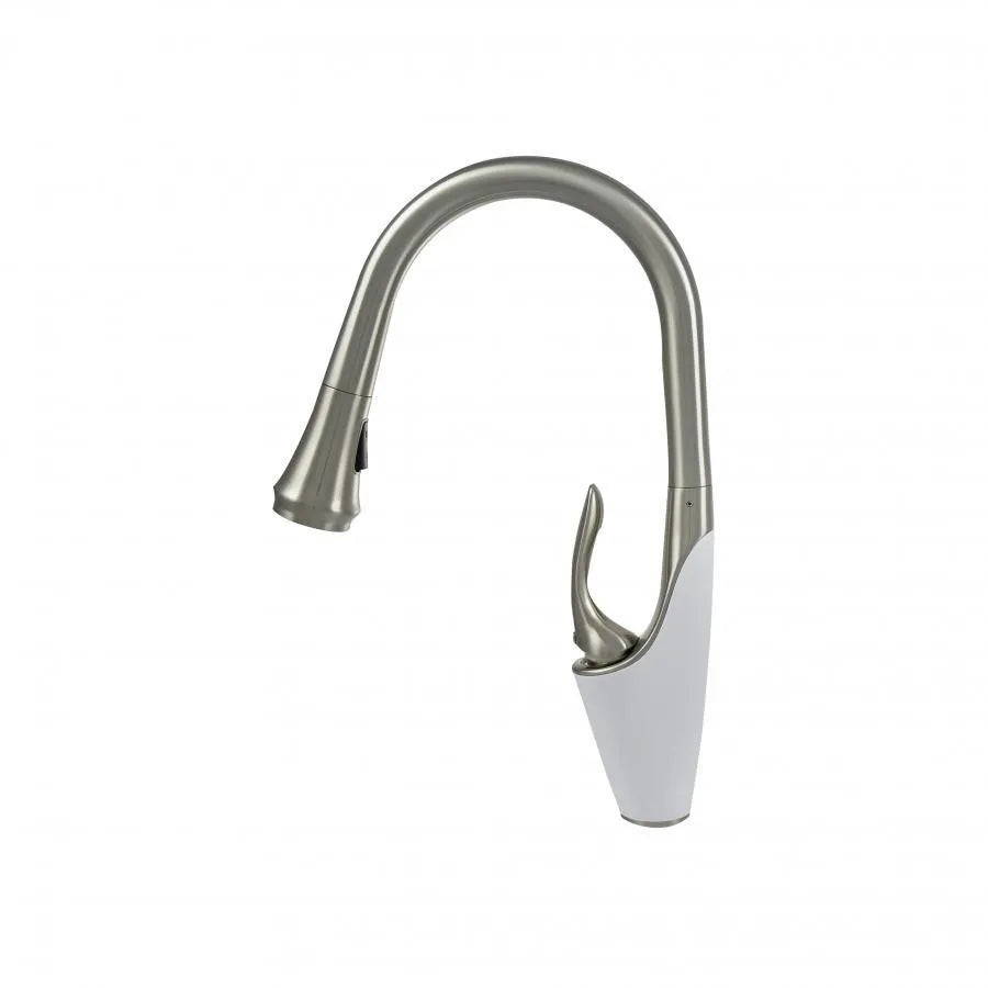 Kitchen Faucet with Pull-out Spray, Sanitary Brass, Chrome, W054