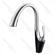 Kitchen Faucet with Pull-out Spray, Sanitary Brass, Chrome, W058
