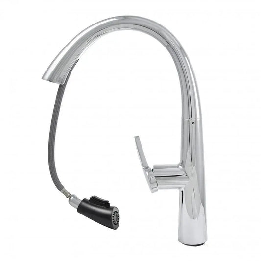 Kitchen Faucet with Pull-out Spray, Sanitary Brass, Chrome, W059