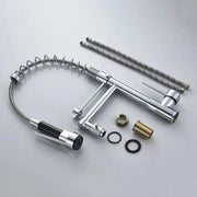 Kitchen Faucet with Pull-out Spray, Stainless Steel and Chrome Brass, YD/201