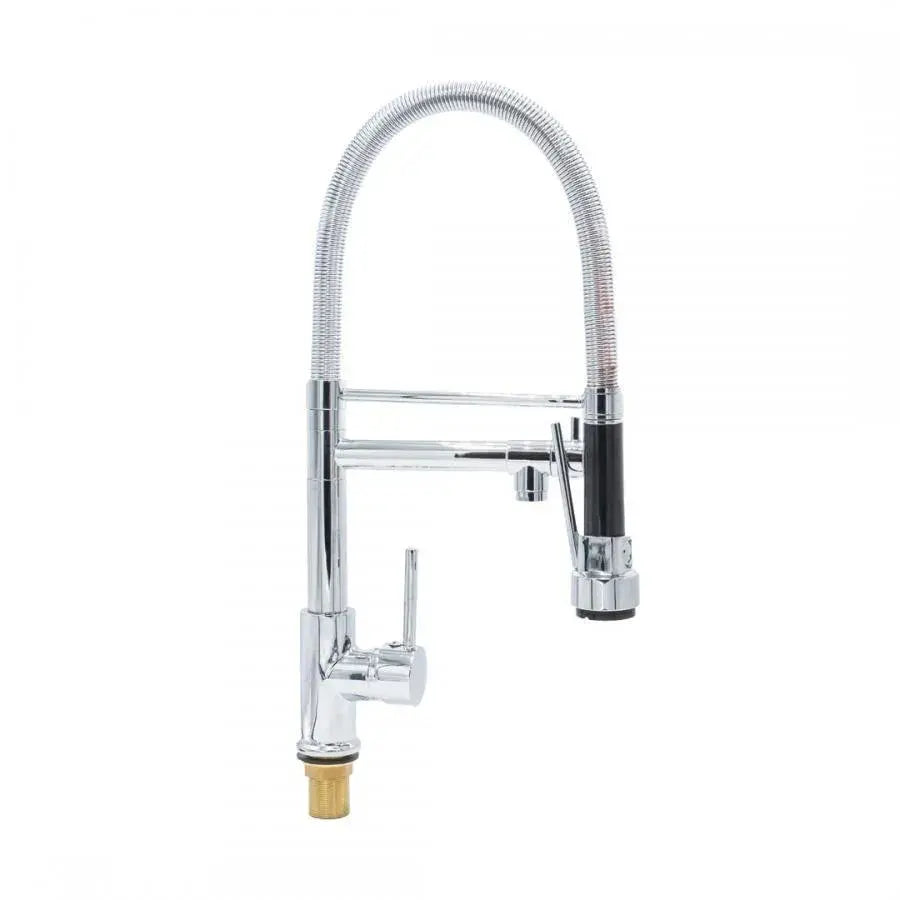 Kitchen Faucet with Pull-out Spray, Stainless Steel and Chrome Brass, YD/301