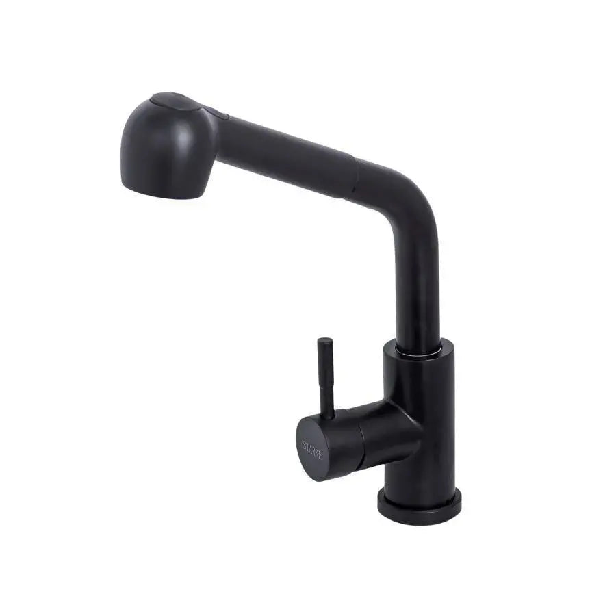Kitchen Faucet with Pull-out Spray, SUS304 Stainless Steel, Black, HS004