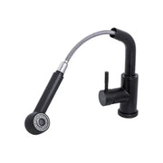 Kitchen Faucet with Pull-out Spray, SUS304 Stainless Steel, Black, HS004