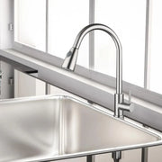Kitchen Faucet with Pull-out Spray, SUS304 Stainless Steel, Satin Finish, CF017