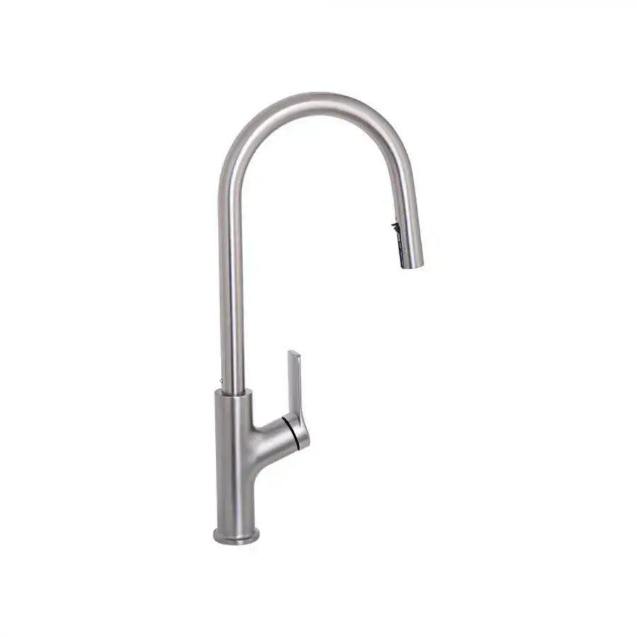 Kitchen Faucet with Pull-out Spray, SUS304 Stainless Steel, Satin Finish, FJ5542