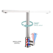 Silver Stainless Steel Kitchen Faucet