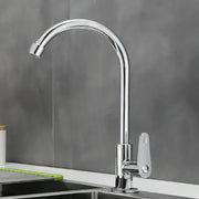 Stainless Steel Cold Water Faucet, Chrome, Rotating Spout, Tall WH511