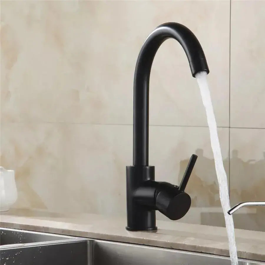 Kitchen Faucet, SUS304 Stainless Steel, Black, HS/LY008