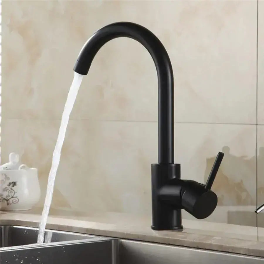 Kitchen Faucet, SUS304 Stainless Steel, Black, HS/LY008