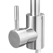 Single Lever Kitchen Faucet Swivel Spout Ceramic Cartridge Satin Stainless Steel Connections Fixing Kit Included CF002