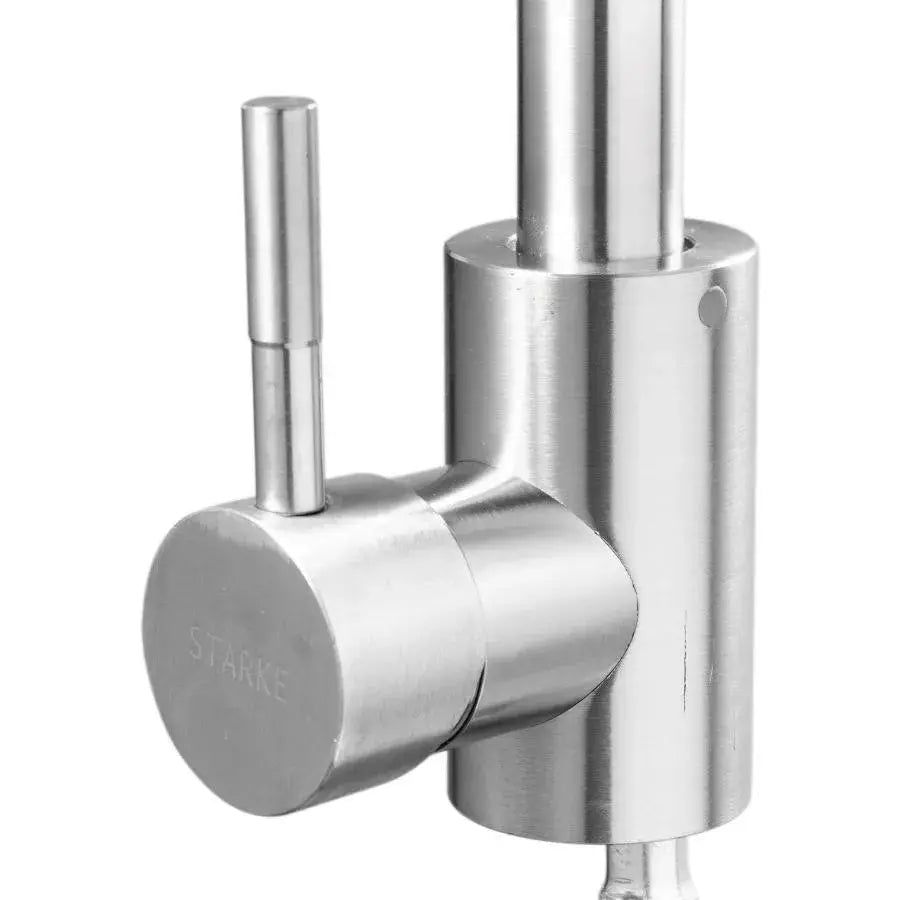 Single Lever Kitchen Faucet Swivel Spout Ceramic Cartridge Satin Stainless Steel Connections Fixing Kit Included CF002