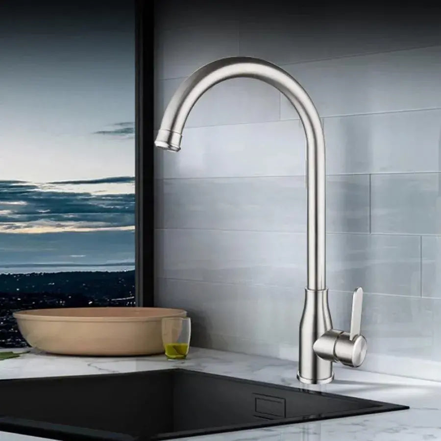 Kitchen Faucet, SUS304 Stainless Steel, Satin Finish, CF010