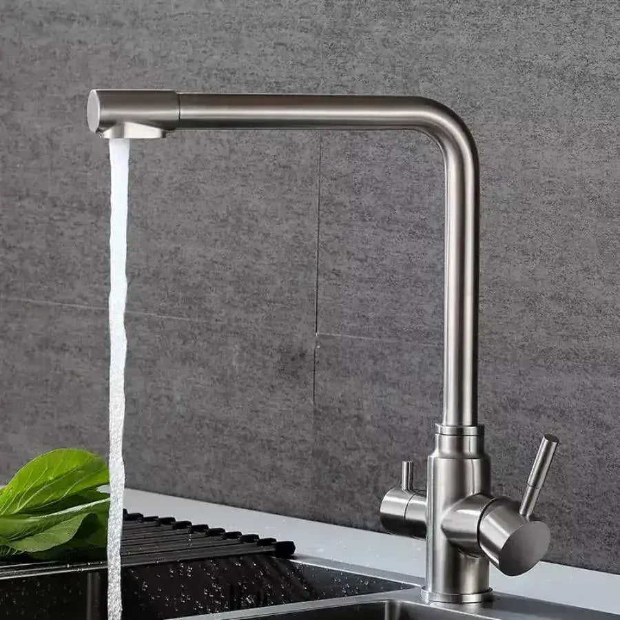3-Way Kitchen Faucet Stainless Steel Silver CF016