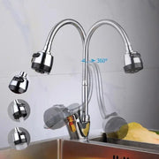 Glossy Chrome Kitchen Faucet LB003, Flexible Spout, Ceramic Cartridge, Complete Set with Connections and Fixing System