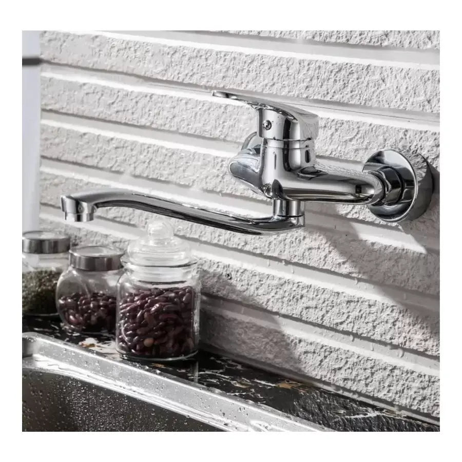 Kitchen Faucet with Rotating Spout, Alloy, Chrome, PM025