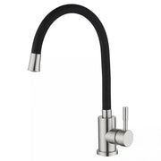 Kitchen Faucet with Flexible Spout, SUS304 Stainless Steel, Satin Finish, CF025B