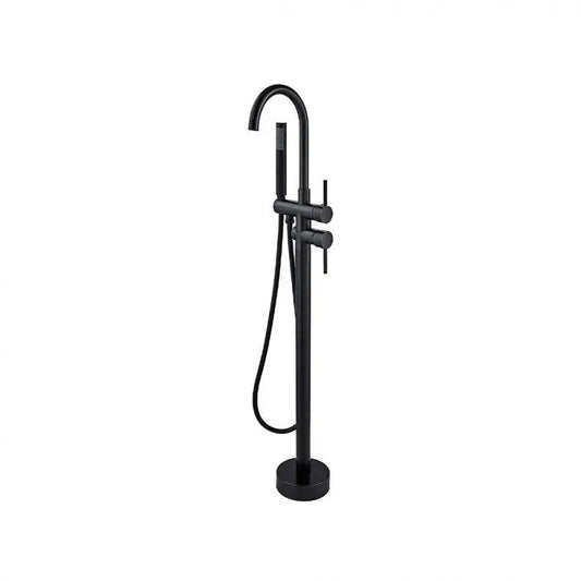 Floor Mounted Faucet with Round Frame, Sanitary Brass, Black, CF2033