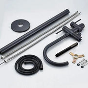 Floor Mounted Faucet with Round Frame, Sanitary Brass, Black, CF2033