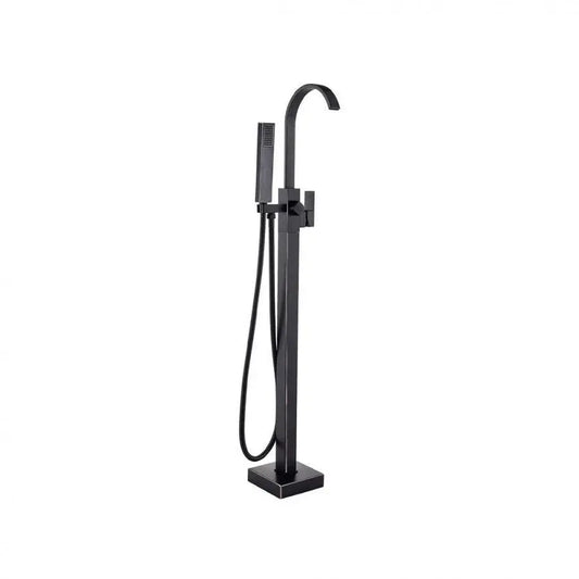 Square Frame Floor Mounted Faucet, Sanitary Brass, Black, CF2036