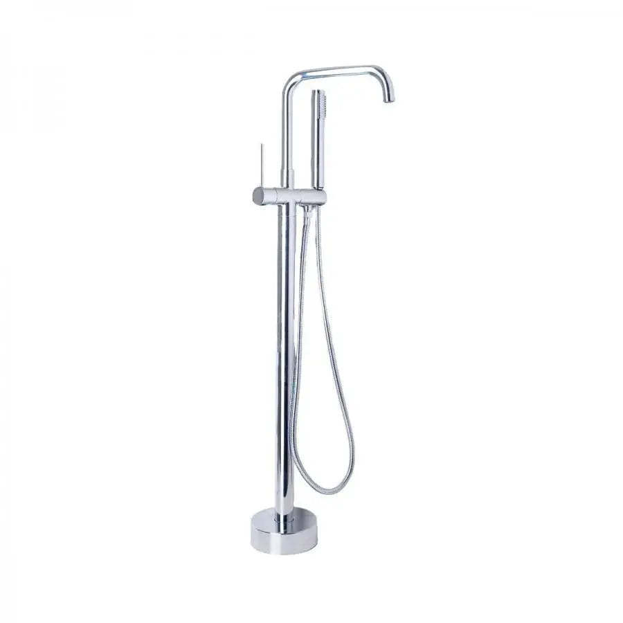 Floor Mixer with Plunger and Hose, Sanitary Brass, Chrome, CF2039
