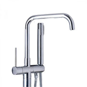 Floor Mixer with Plunger and Hose, Sanitary Brass, Chrome, CF2039