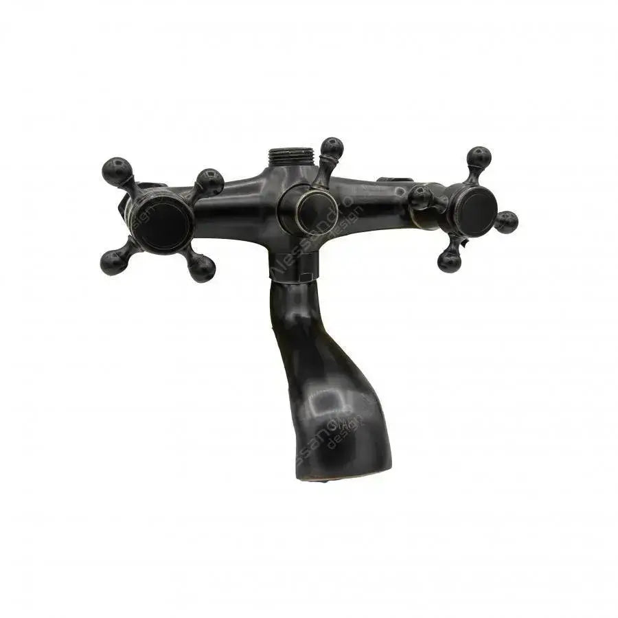 Shower Faucet with Hand Shower and Hose, Sanitary Brass, Black, OD/2048