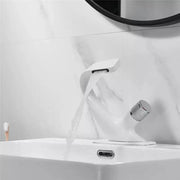 Basin Faucet, Sanitary Brass, White, OD/2058