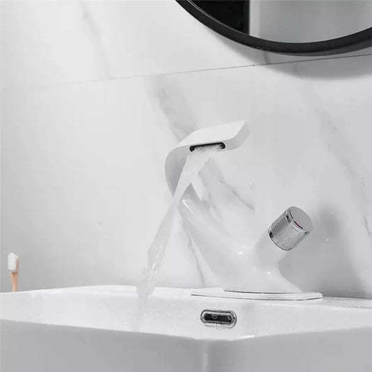 Basin Faucet, Sanitary Brass, White, OD/2058