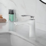 Basin Faucet, Sanitary Brass, White, OD/2069