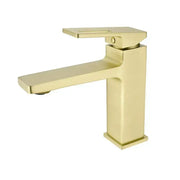 Single Lever Basin Mixer Ceramic Cartridge Sanitary Brass Satin Gold Connections and Fixing Kit Included 9807D