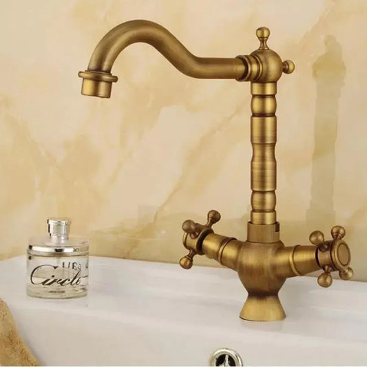 Basin Faucet, Sanitary Brass, Antique Gold, OD01/D