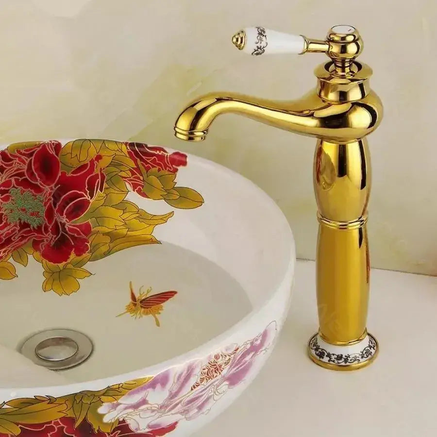 Basin Faucet, Sanitary Brass, Gold, CF/1008